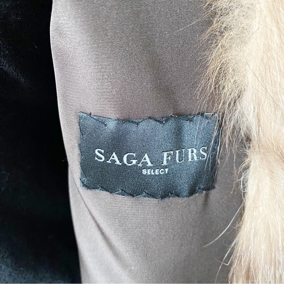 SAGA FURS Genuine Mink Fur Coat With Fox Fur Collar Size 8 - Picture 8 of 15